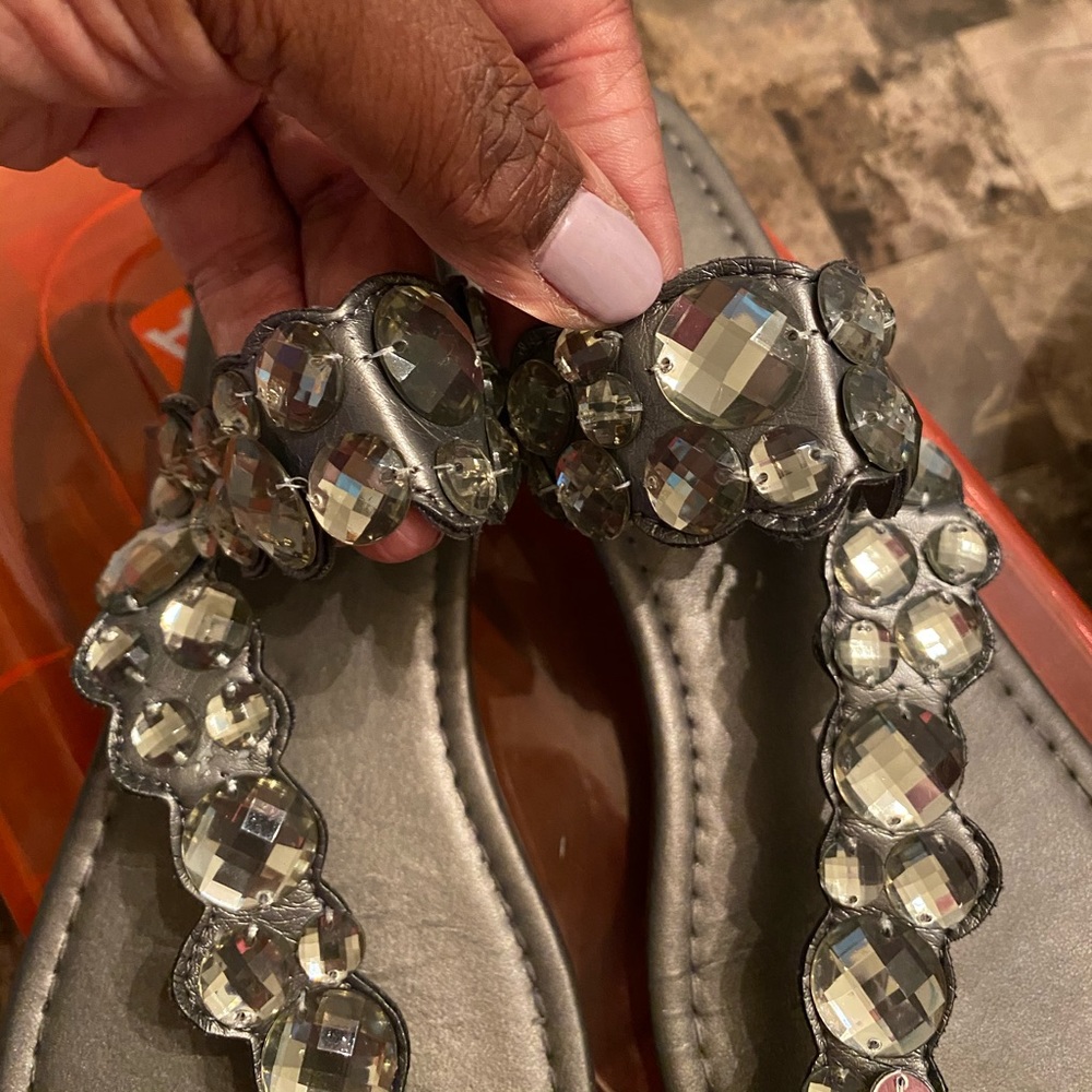 Ladies Blingy Rhinestone Sandals - Picture 3 of 5